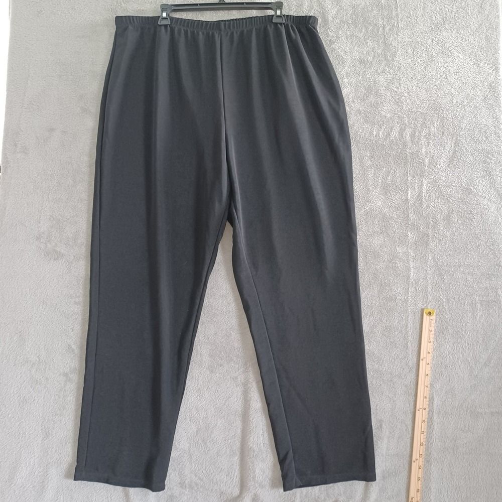 Susan Graver 2X Pants Liquid Knit Essentials Black Pull On Stretch Travel Casual